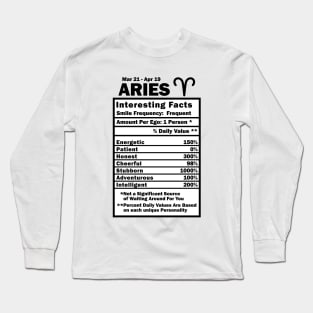 Aries Zodiac Personality Traits - Male Female Gender Neutral Long Sleeve T-Shirt